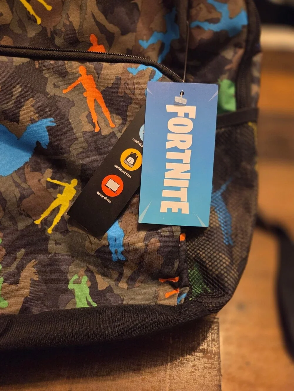 New Epic Games Fortnite Gamer Camo Backpack Black Multicolor NWT Back To School